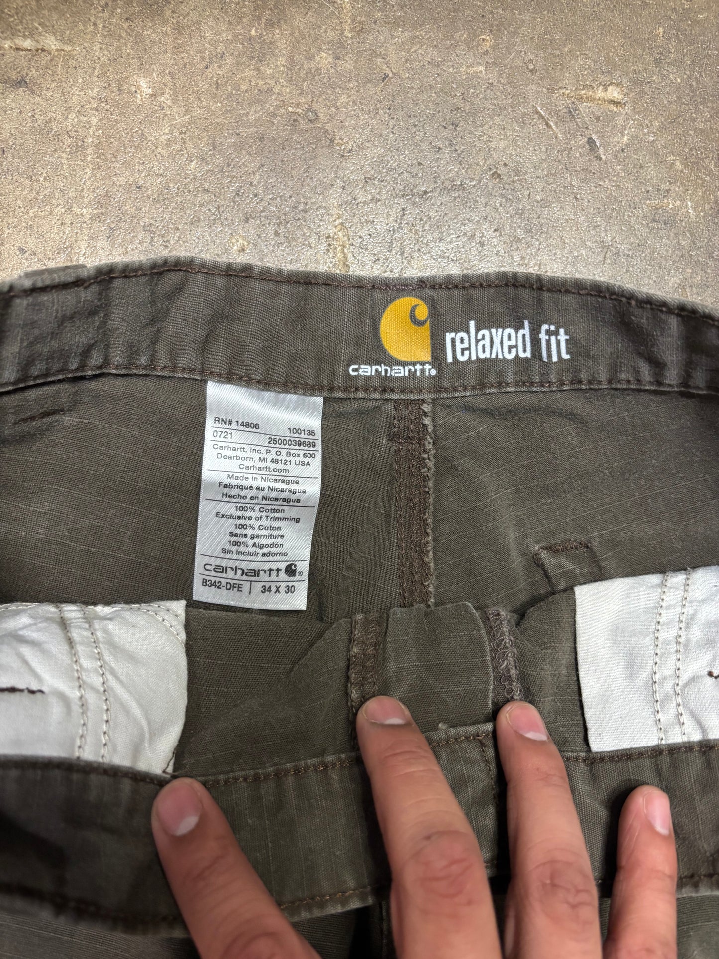 (34x29) Vintage Carhartt Brown Double Knee Carpenter Pants