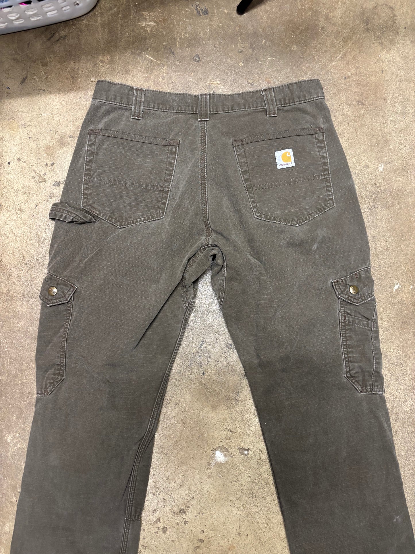 (34x29) Vintage Carhartt Brown Double Knee Carpenter Pants