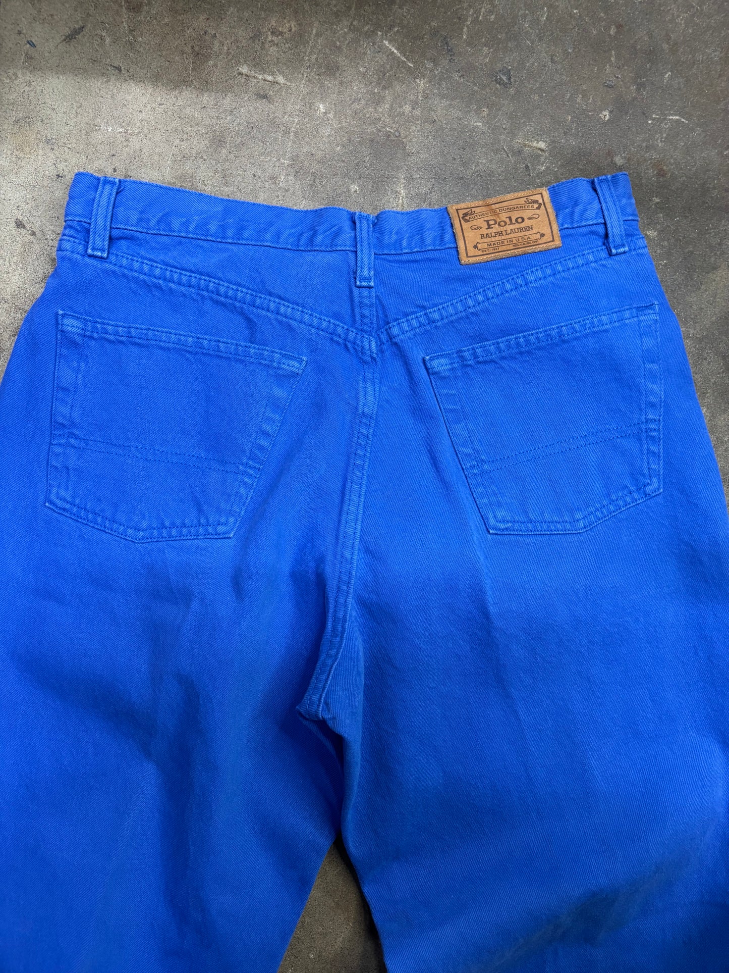 (33x32) Vintage 90s Polo Ralph Lauren Ocean Blue Jeans