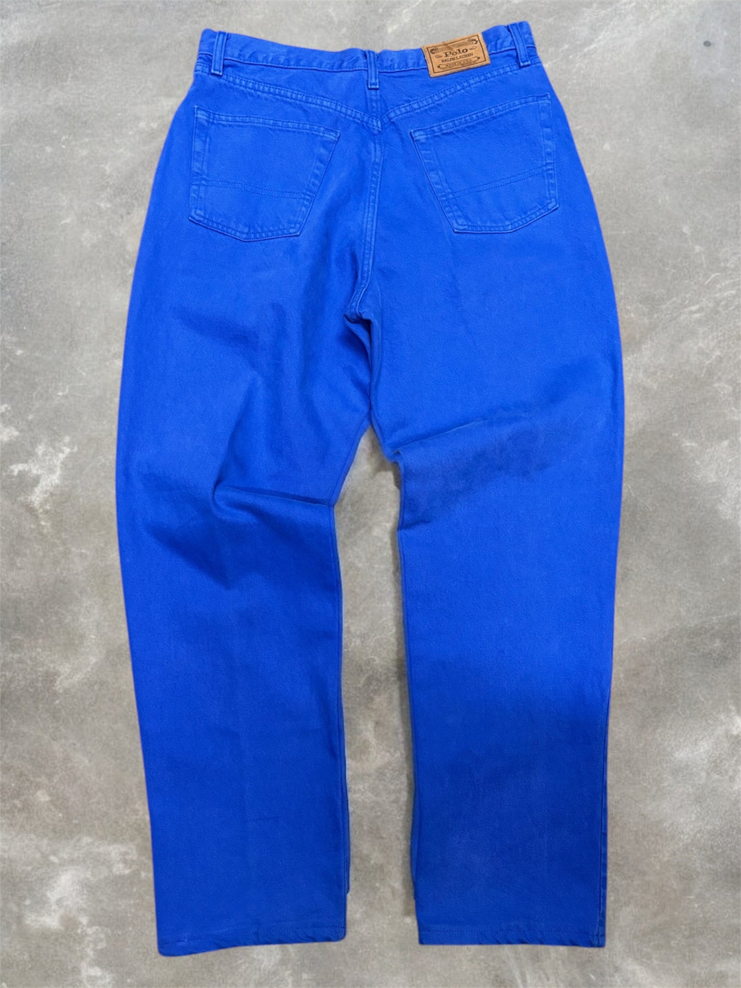 (33x32) Vintage 90s Polo Ralph Lauren Ocean Blue Jeans