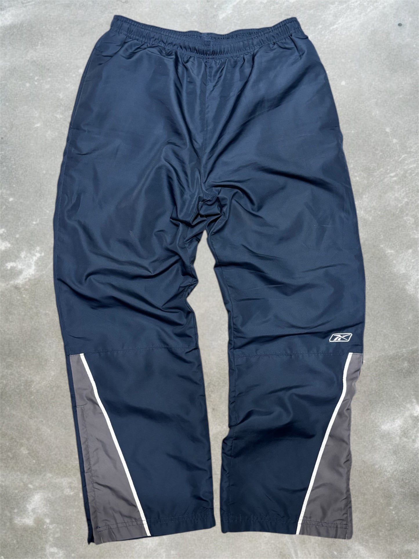 (32x29) Vintage 00s Reebok Navy/Grey Track Pants