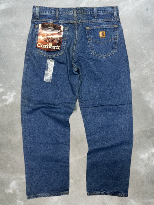 (36x29) NWT Vintage 1999 Carhartt Flannel Lined Work Jeans