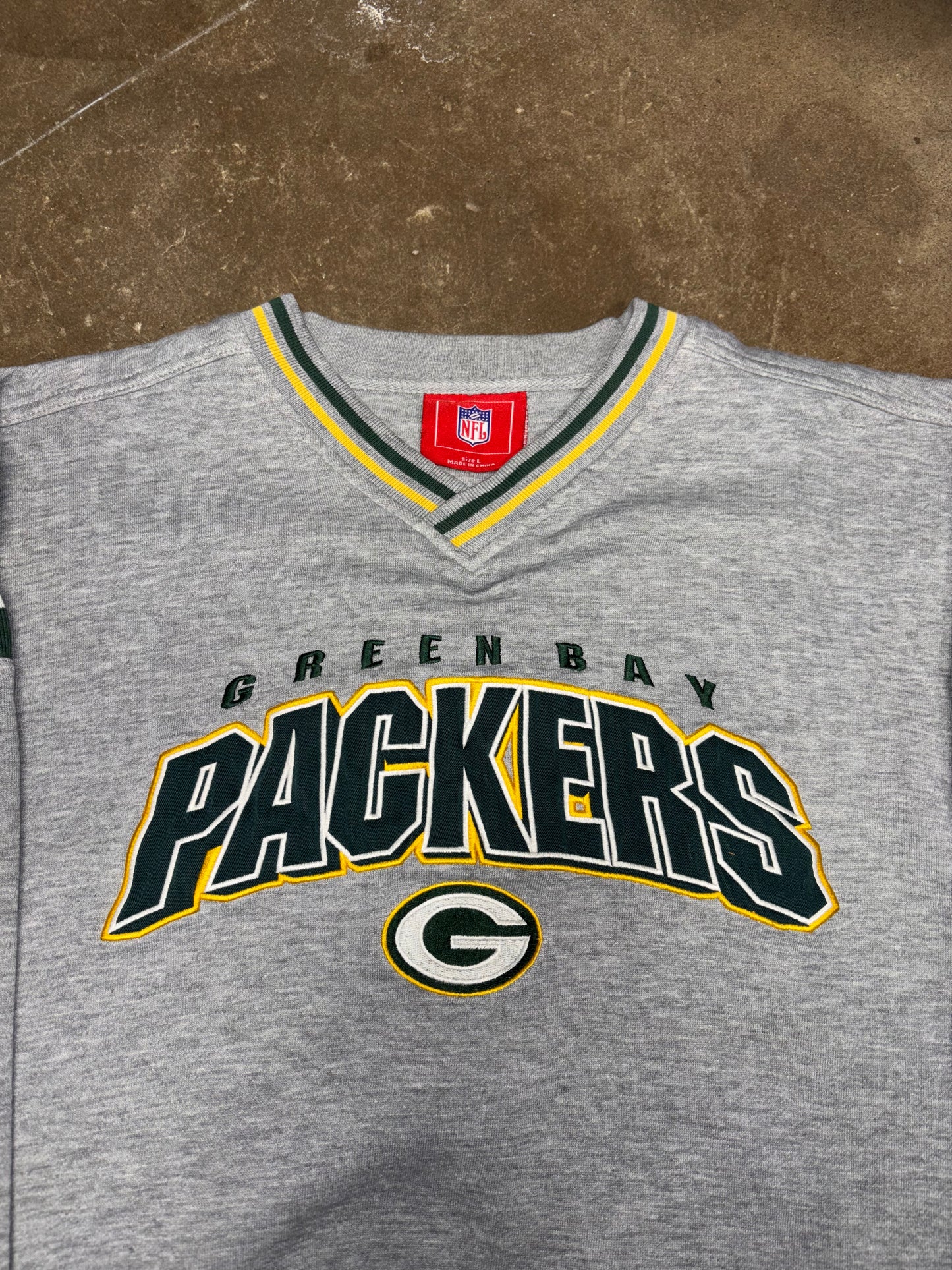 (L) Vintage 00s Green Bay Packers Grey Crewneck