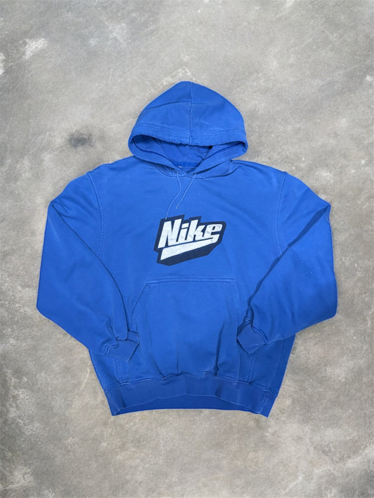 (M) Vintage 00s Nike Spellout Blue Hoodie