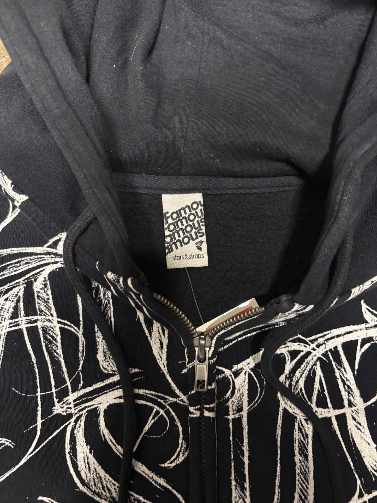 (XXL) Vintage Y2K Famous & Stripes Zip Up Hoodie