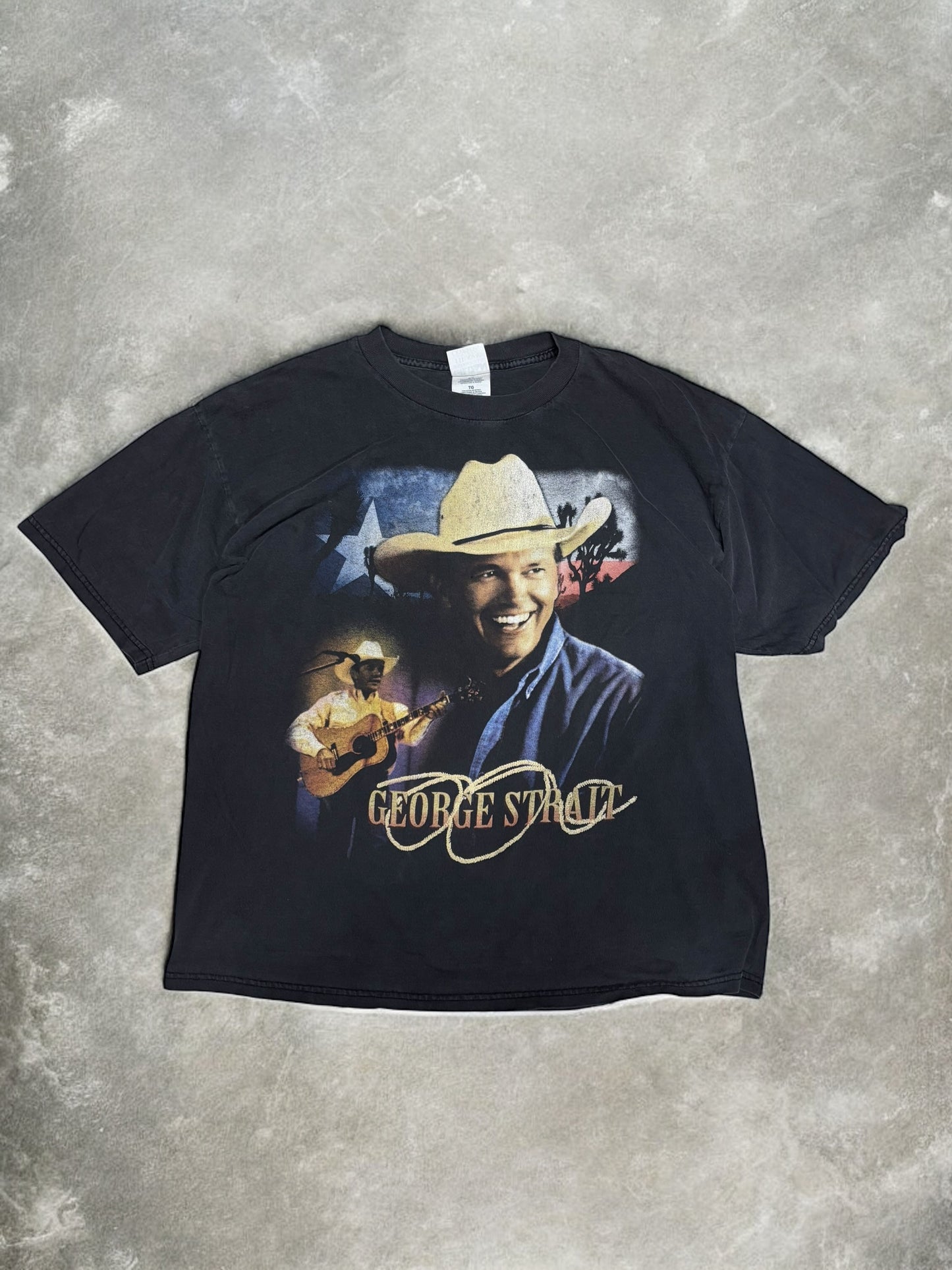 (XL) Vintage 90s George Strait Country Black T-Shirt