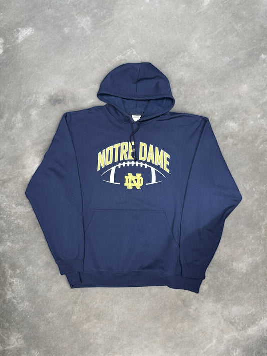 (XL) Vintage 00s Pro Edge University of Notre Dame Navy Hoodie