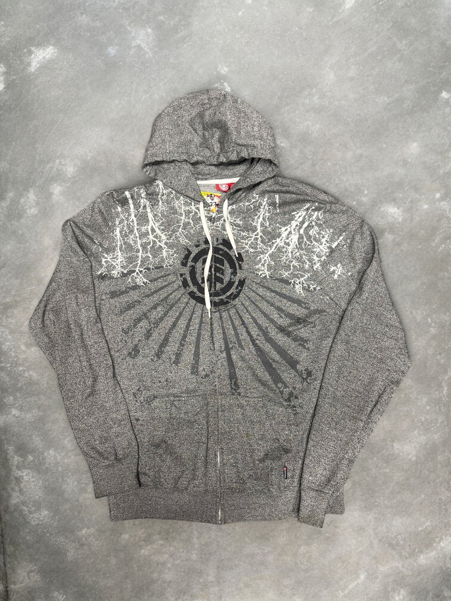 (XL) Vintage Y2K Element Grey Zip Up Hoodie