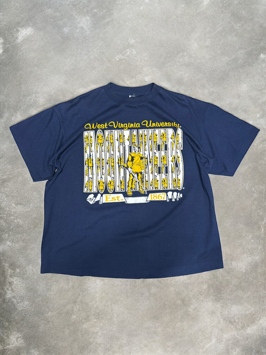 (XL) Vintage 90s West Virginia Mountaineers Navy Shirt