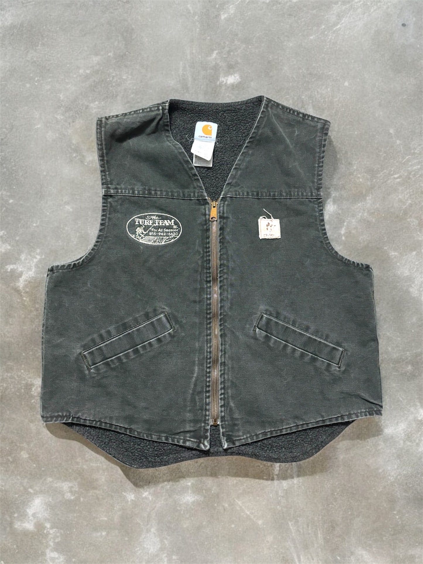 (L) Vintage Carhartt Dark Green Vest